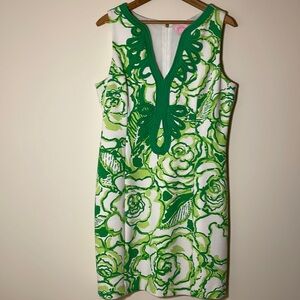 Lilly Pulitzer Green and White Floral Dress